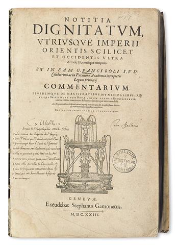 NOTITIA DIGNITATUM, utriusque imperii orientis scilicet et occidentis ultra Arcadii Honoriique tempora.  1623